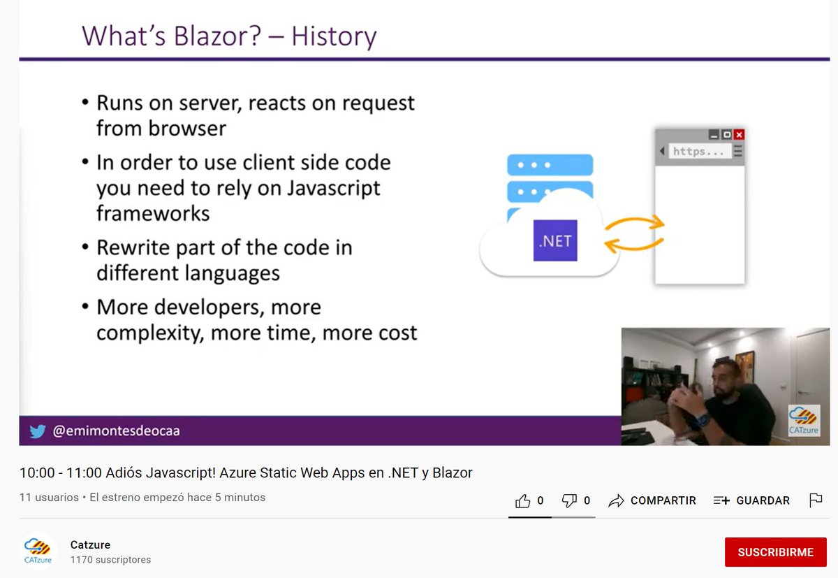 intelequia's tweet image. ¡Ya ha comenzado la @netcoreconf 🎬! Y aquí estamos siguiendo a nuestro compañero @emimontesdeocaa contándonos todo sobre Azure Static Web Apps en .NET y Blazor

¡No te lo pierdas😉!