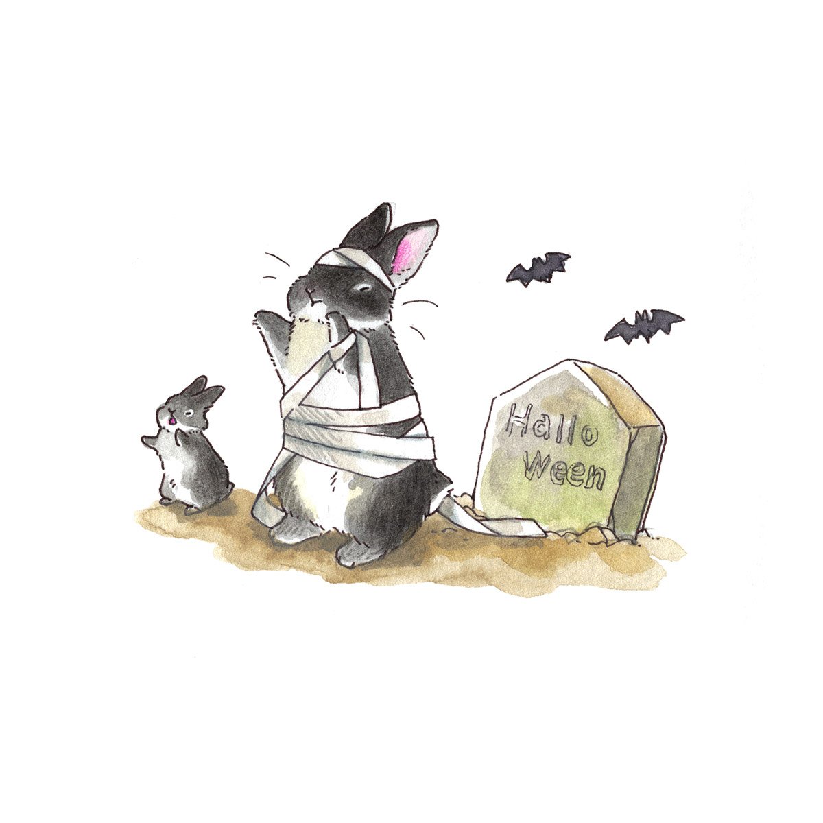 「🎃HALLOWEEN🦇

\ ガォー / \ ぎゃぉー / 」|VeryBerry うさぎ星さん4/8-9出展のイラスト