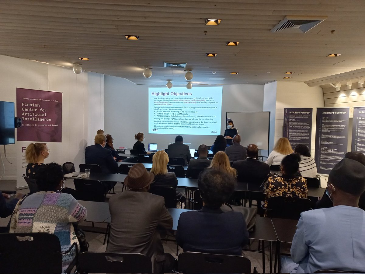 Last day of #LDCFutureForum in #Helsinki. Permanent representatives of LDC countries visited #FCAI to hear AI top research in #Finland https://t.co/LRELyvc9uy