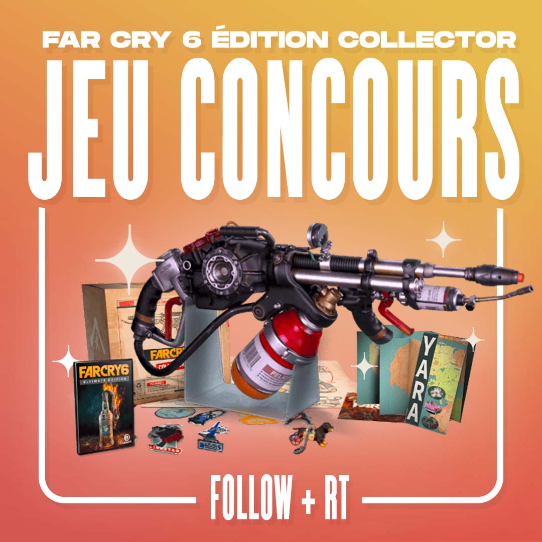 gtv_fr's tweet photo. 🏝️ JEU CONCOURS ! 🏝️

Envie de vivre l'aventure #FarCry6 à fond ? gTV te fait gagner l'Édition Collector !

Pour participer :
- Follow @gtv_fr ! ✅
- RT ce post ! 🔁

Bonne chance à tous !
TAS le 15/10 https://t.co/S8pH1VnUoX