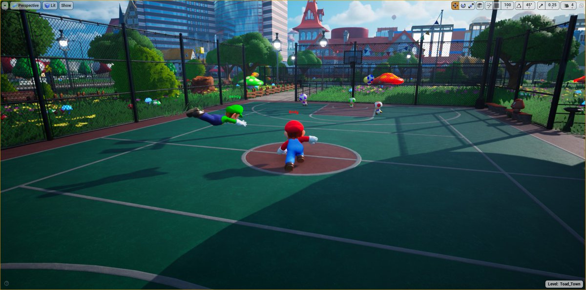NdyBros's tweet photo. For those who don't keep up on discord, patreon and whatnot, we're creating a Super Mario Open World Map in UE4 for our future animations. I made a fake "open world game" type of look to show it here https://t.co/dFwxtHxaHB