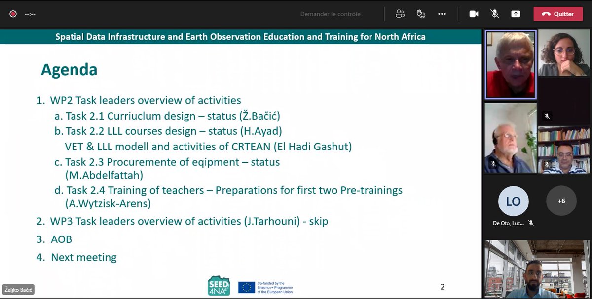 Adnane (@skalpovic81) on Twitter photo On Thursday, October 7th, 2021, we had our meeting regarding #WP2 and #WP3 of the <a href="/Seed4N/">SEED4NA</a> CBHE project where we discussed the #curriculum design, the #LLL courses design, the #procurement of the #equipement, and the #training of the #teachers <a href="/ErasmusPlusMA/">Erasmus+ Morocco</a> <a href="/UIZAGADIR/">Université Ibn Zohr</a> On Thursday, October 7th, 2021, we had our meeting regarding #WP2 and #WP3 of the <a href="/Seed4N/">SEED4NA</a> CBHE project where we discussed the #curriculum design, the #LLL courses design, the #procurement of the #equipement, and the #training of the #teachers <a href="/ErasmusPlusMA/">Erasmus+ Morocco</a> <a href="/UIZAGADIR/">Université Ibn Zohr</a>