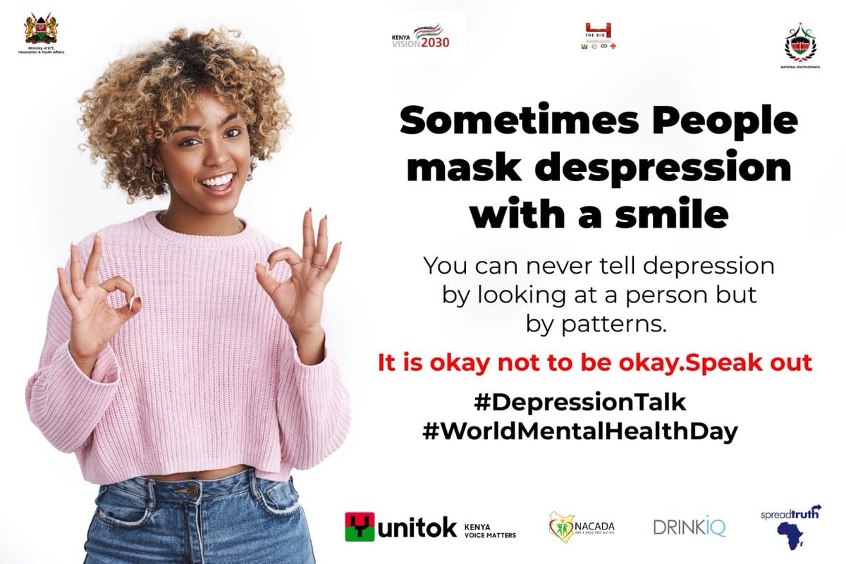 kiplimo_abiud's tweet photo. Just talking about depression with friends,family members,colleagues,professionals or social settings or through social media can help reduce the stigma associated with this
#WorldMentalHealthDay
#DepressionTalk
@NYC_YouthVoice @RoySasaka @ViridianaWasike @nimomaureen1 https://t.co/VwZEhKYgpG