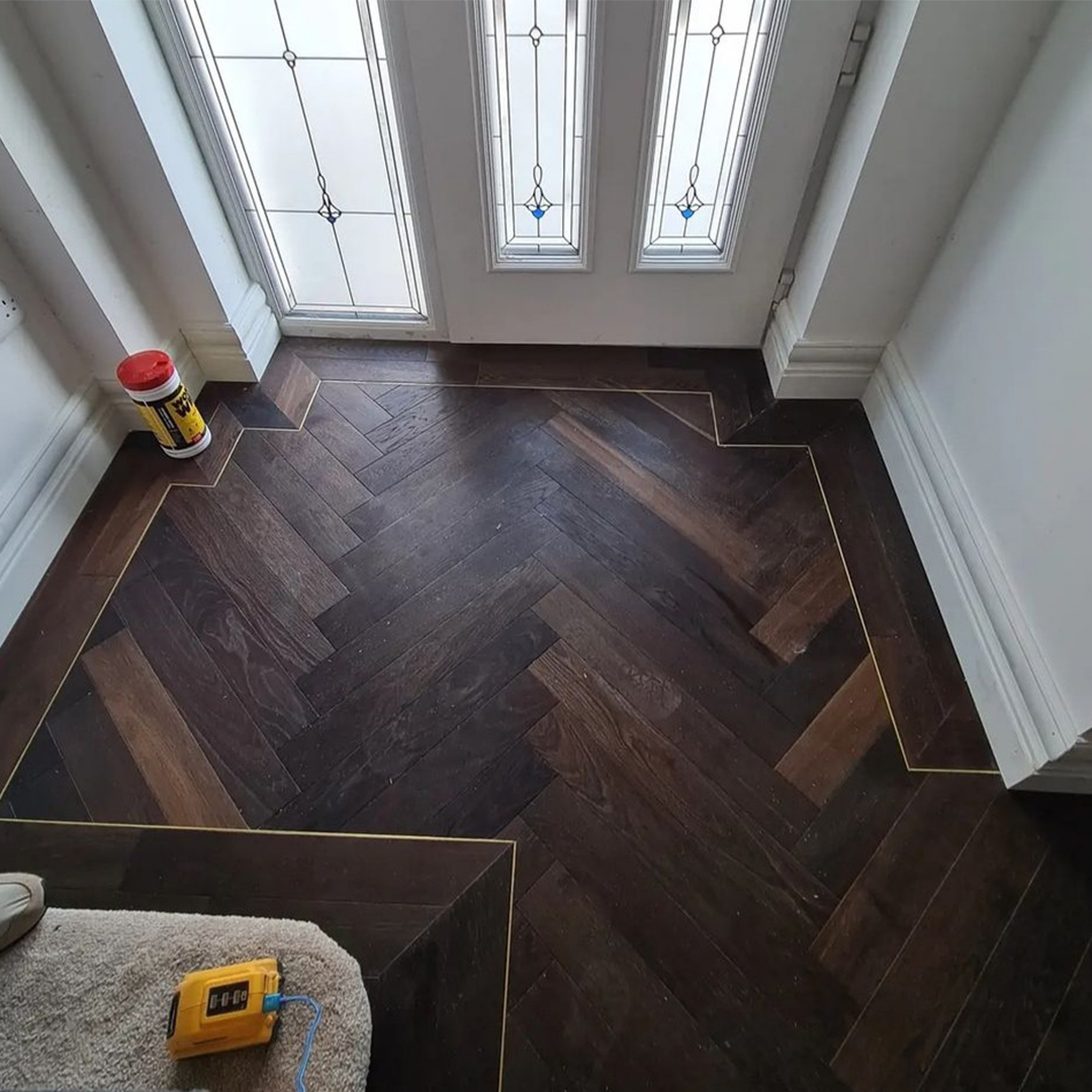 Hardwood Floor Brass Inlay  Inlay flooring, Wood floor pattern