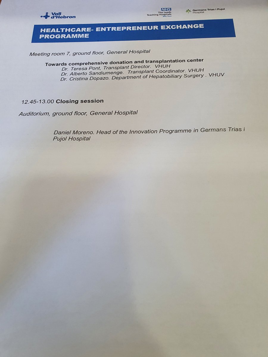 Looking forward to an excellent programme at this morning on Day 5 of the HEEP programme in Barcelona <a href="/The_NHSA/">NHSA</a>