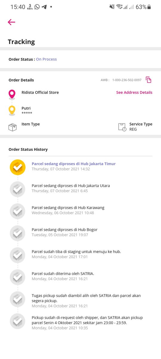 bilfaqih's tweet photo. @anteraja_id udh 4 hari paket ga sampe sampe dari jakarta ke cibubur. Paket muter ke bogor, karawang trus balik lg ke jkt. Ga jelas banget https://t.co/BixWkZ3tx7