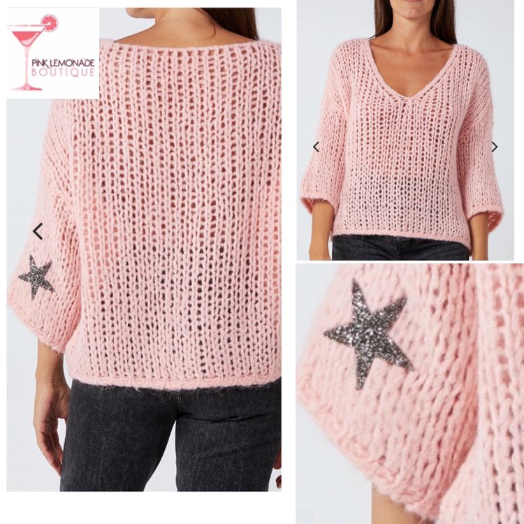 pinklemonadebou's tweet photo. 💕⭐️It’s all about the details with this gorgeous chunky knit jumper with sparkling star detailing on the sleeves…..one size⭐️💕

https://t.co/RXIgm9HO4F

#fashion #Startop #jumper #chunkyknit #musthave #knitwear #OOTD #onlineshopping https://t.co/7jqJ7vPhxY