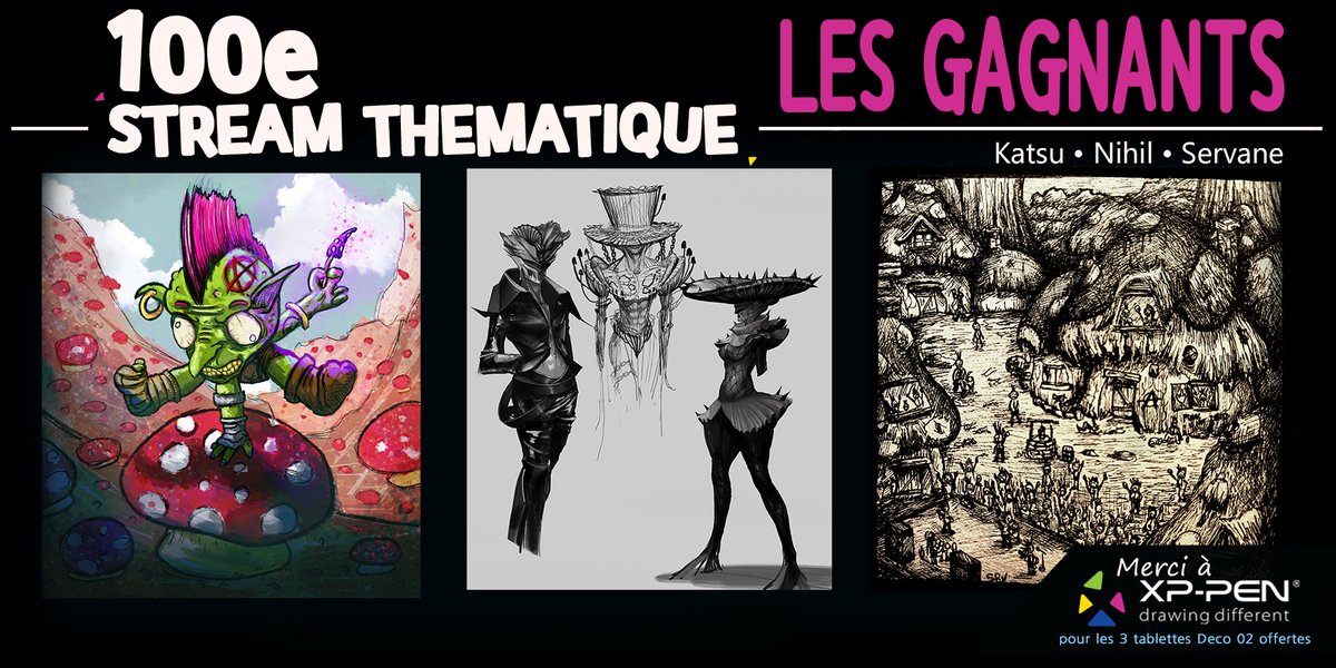 ideoblc's tweet photo. Merci à toutes et tous pour vos participations au #ST100 !
Voici donc les 3 gagnants qui repartent avec une tablette Deco 02 offertes par @XPPentablette.
Encore bravo à vous 3, Katsu - Nihil - Servane !
#StreamThematique #xppentablet https://t.co/W12TLv0lLk
