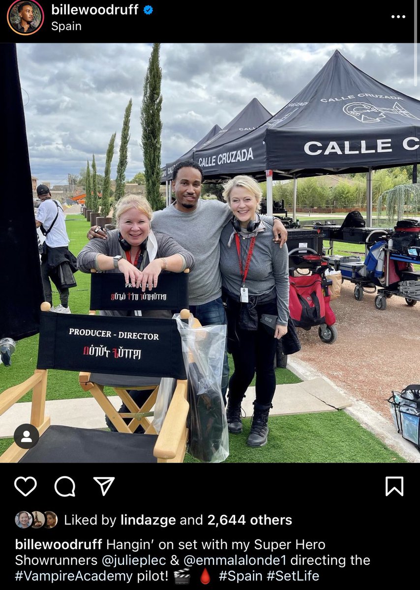 VampASource's tweet image. Director of the pilot, Bille Woodruff with showrunners @julieplec and Marguerite MacIntyre. Via @billewoodruff instagram post! #Vampireacademy