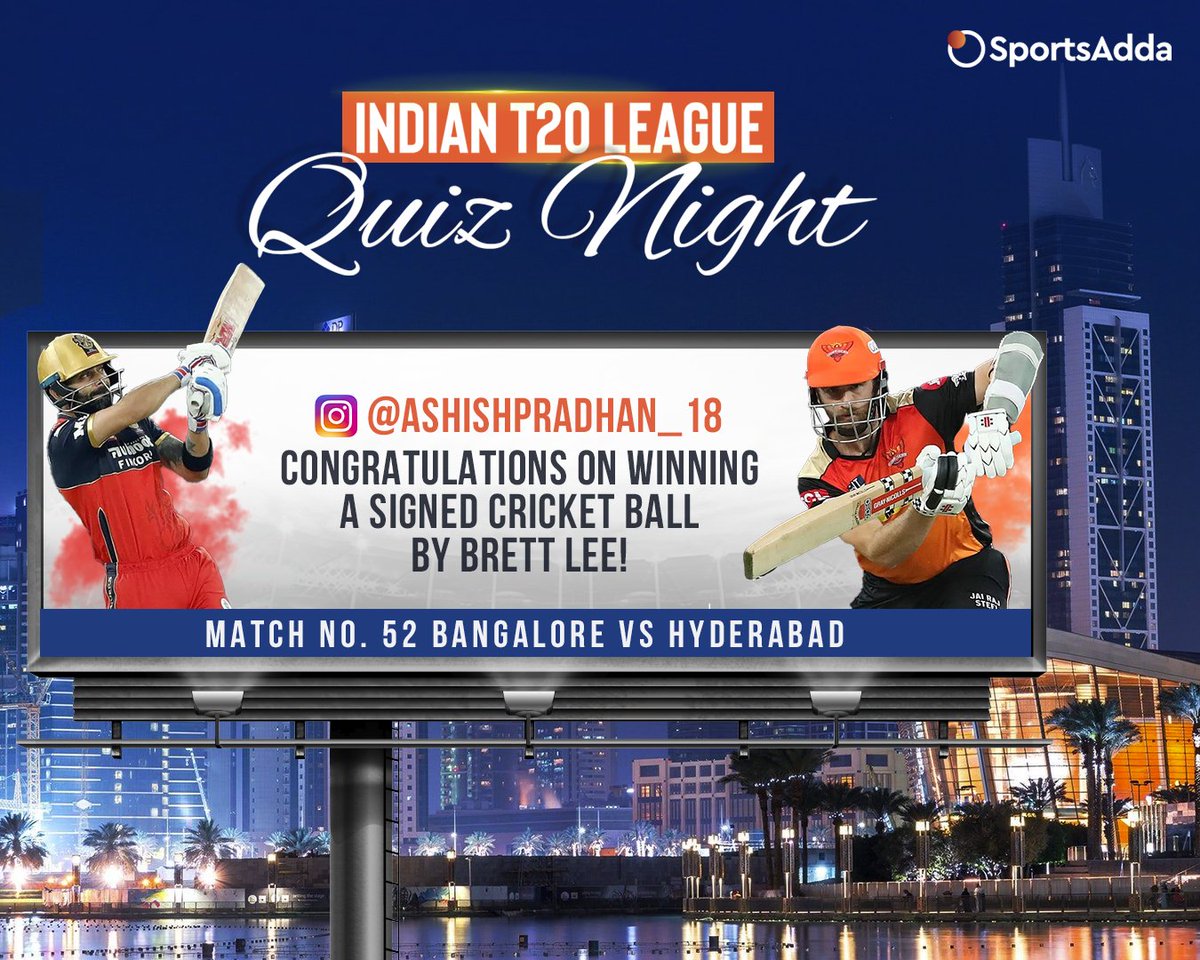 sportsadda_'s tweet photo. Along with the entire #OrangeArmy and the #ToofaniFans, Ashish Pradhan and @KavitaS42101515 had a night to remember as they won the last two #IPLQuiznights ๐ฅณ
Congratulations ๐๐ผ
Keep checking this space for more such contests on all matchdays ๐
#RCBvSRH #KKRvRR #IPL2021 https://t.co/wDfWIybLnZ