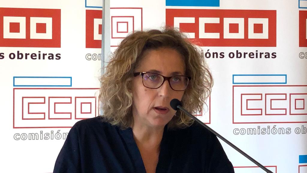 ccoogalicia's tweet photo. A secretaria xeral, @APerezCCOO, expón unha síntese do informe presentado hoxe no #ConselloNacional https://t.co/QNUfi3udci