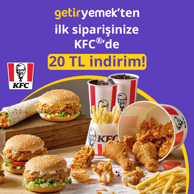 GetirYemek's tweet photo. 😋 GetirYemek’ten vereceğiniz ilk siparişe, seçili restoranlarda 20 TL indirim sizi bekliyor 💜🤩