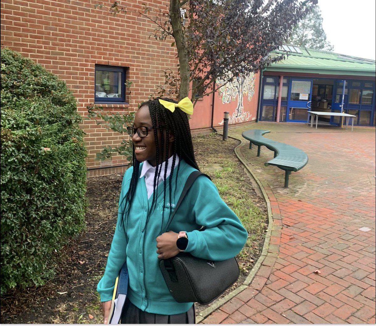 appiahaka's tweet photo. I never noticed the yellow bow on my daughters hair, when I asked she said “something yellow to show young people that they are not alone in their struggle with mental health”. When one suffers, all suffer. #getyellow #lovesomeonetoday https://t.co/wA9THlLvHV