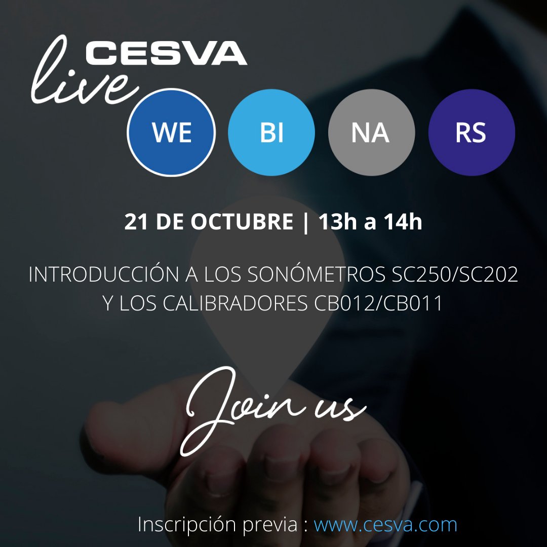 cesva's tweet photo. ¿Sabes que en CESVA tenemos una nueva línea de sonómetros aún más fáciles de utilizar? Descubre todas sus prestaciones en el próximo webinar del 21 de octubre. Regístrate aquí: https://t.co/k9y9Rs6yaO

#CESVA #sonómetros #ruido #webinargratuito https://t.co/rbmClwPmUF