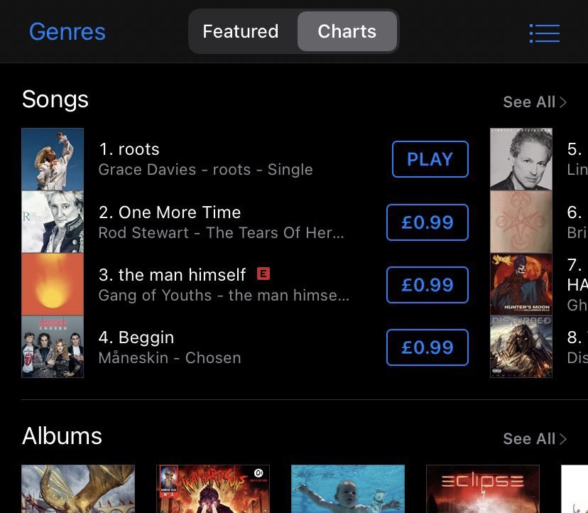 LittleFanRecord's tweet photo. Rock on @gracedavies 🤘
Number 1 🤣
#RockChart #Roots #iTunes https://t.co/pdVIvmvFWM