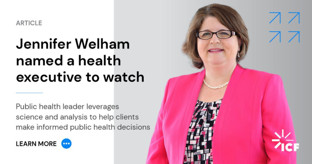 marcialiu2005's tweet photo. Awesome to see my @ICF colleague Jennifer Welham named a health executive to watch by @WashingtonExec! A well-deserved honor! https://t.co/aVTF0QJoUY https://t.co/EPxArLlWNT