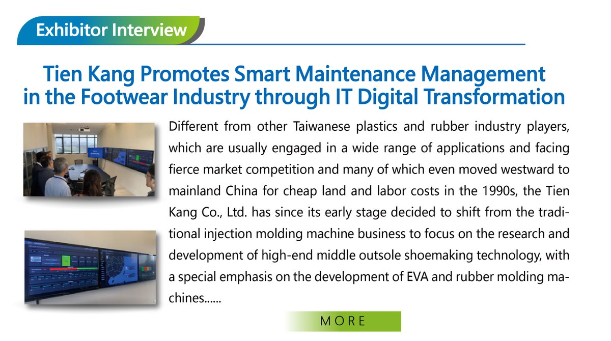 ShoetechT's tweet image. ShoeTech Taipei 2021 E-newsletter Vol. 4
▎MORE ➤ reurl.cc/ZjWg7a
DigitalGo for watching online and join in events are Overwhelmed!
Read more about the trade show info, the market outlook for #rubber and #shoemaking machinery.
#LeatherProcessing and #shoemaking
#ShoeTech