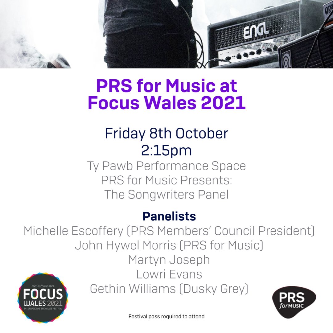 PRS for Music (@prsformusic) on Twitter photo Day 2 at <a href="/FocusWales/">FOCUS Wales</a>
Join us at 2:15pm for The Songwriters Panel with <a href="/missescoffery/">Michelle Escoffery</a>, John Hywel Morris, Martyn Joseph, <a href="/LowriEvansMusic/">Lowri Evans</a> & Gethin Williams from <a href="/duskygreymusic/">Dusky Grey</a>.
focuswales.com
#FocusWales Day 2 at <a href="/FocusWales/">FOCUS Wales</a>
Join us at 2:15pm for The Songwriters Panel with <a href="/missescoffery/">Michelle Escoffery</a>, John Hywel Morris, Martyn Joseph, <a href="/LowriEvansMusic/">Lowri Evans</a> & Gethin Williams from <a href="/duskygreymusic/">Dusky Grey</a>.
focuswales.com
#FocusWales
