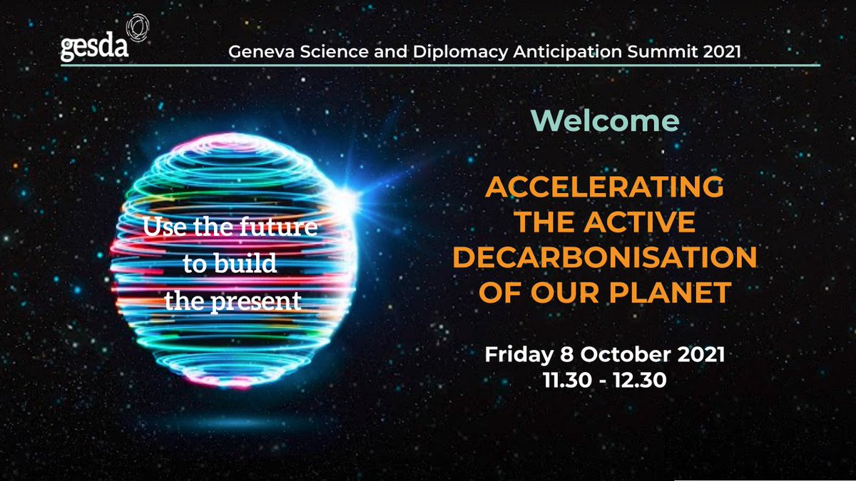 Panel card for the Decarbonization session of the Geneva Science and Diplomacy Anticipation Summit