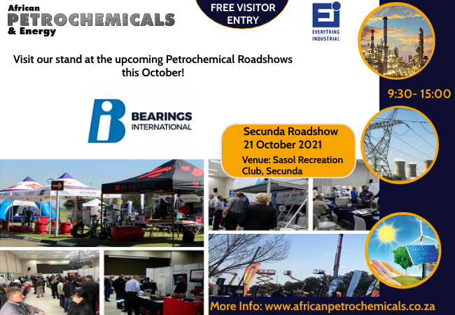 bearingsint's tweet photo. 📢 𝗥𝗼𝗮𝗱𝘀𝗵𝗼𝘄 𝗔𝗹𝗲𝗿𝘁:  Catch us at the @AfricanPetro  #SecundaRoadshow on the 21st of  October 2021, Stand: A17
Contact our Secunda branch for more information: 010 010 0974
#Sasol #industrial  #bearings #alwaysthere #hudaco https://t.co/jYaFYl2MOb