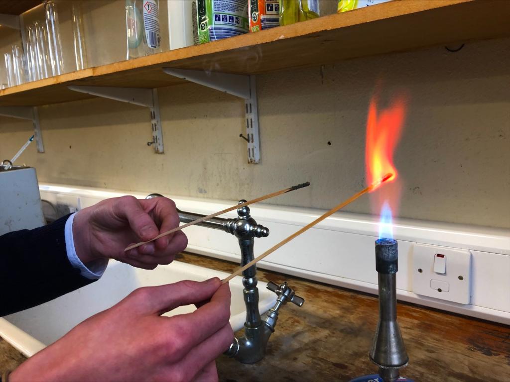 TY students learning about the chemistry behind fireworks