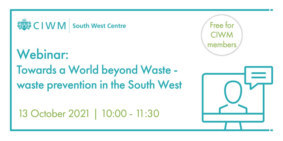 Join the CIWM SW community for a deep dive into how the south west is helping to deliver real change in eliminating waste and increasing re-use. Book your place to join the discussion, led by insightful presentations from leading experts, today: bit.ly/3DdBhPY