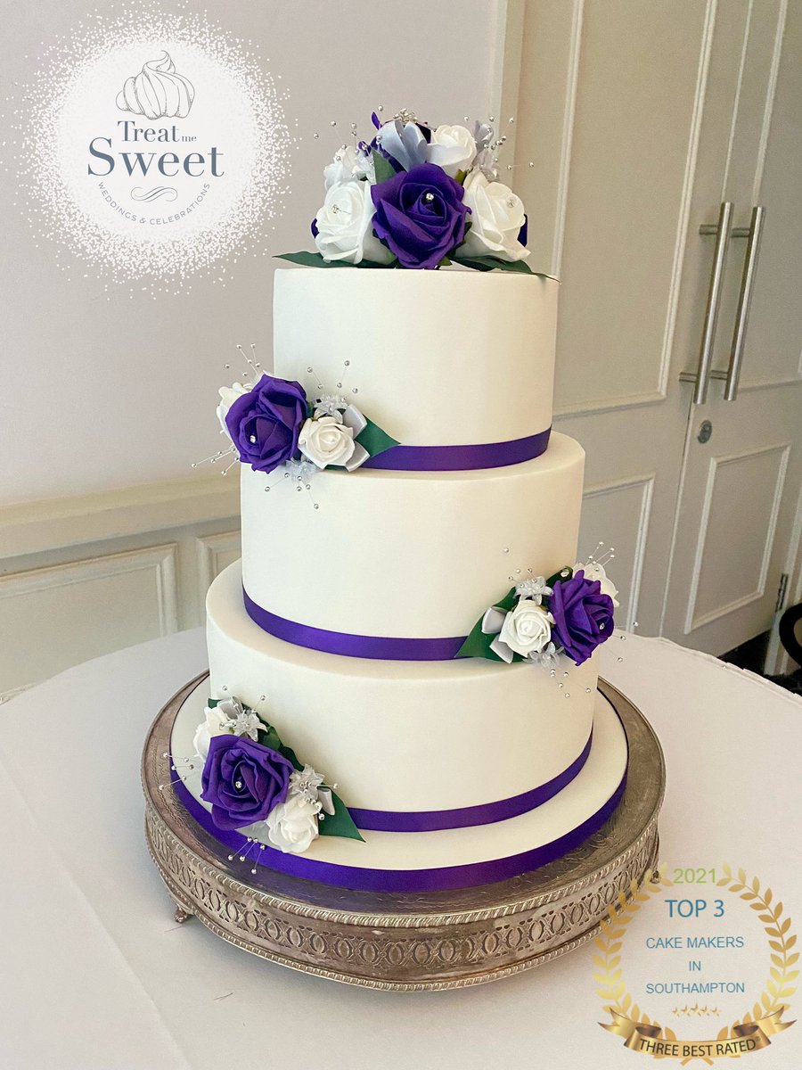 My favourite part of my job is being able to peek at the wedding rooms all set up in its finery. 🥰
I made this cake in a White and Cadbury Purple filled with Lemon, Strawberry and a Chocolate &amp; Salted Caramel. 

#weddingsinhampshire #hampshireweddings #cadburypurplecake