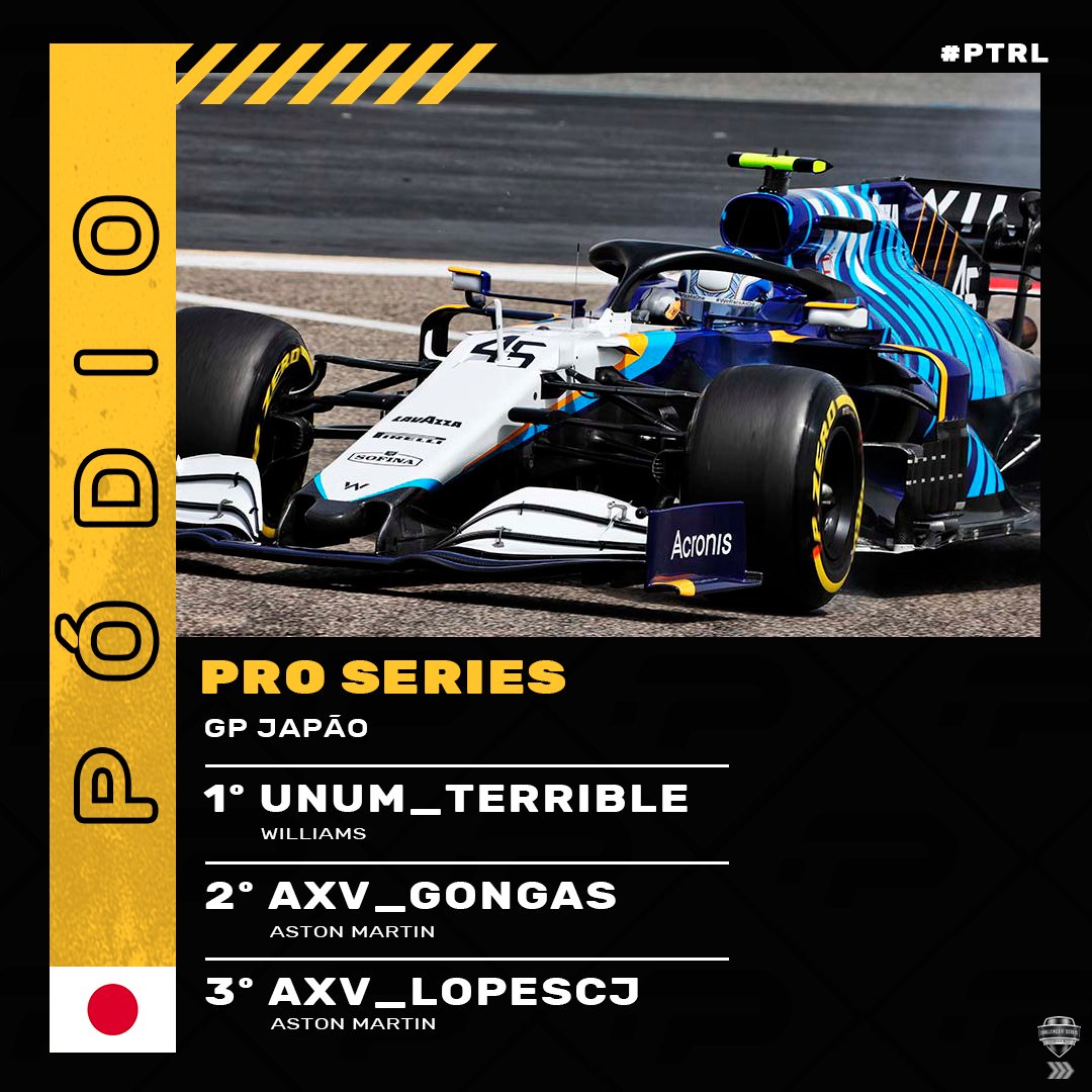ptracingleague's tweet photo. 🥇🥈🥉 PÓDIOS DA SEMANA - PS 🥉🥈🥇
E estes são os pódios da semana do GP - JAPÃO!
#PTRL #NOVAEPOCA #F1 #F1LEAGUE https://t.co/w0O2b5gqW4