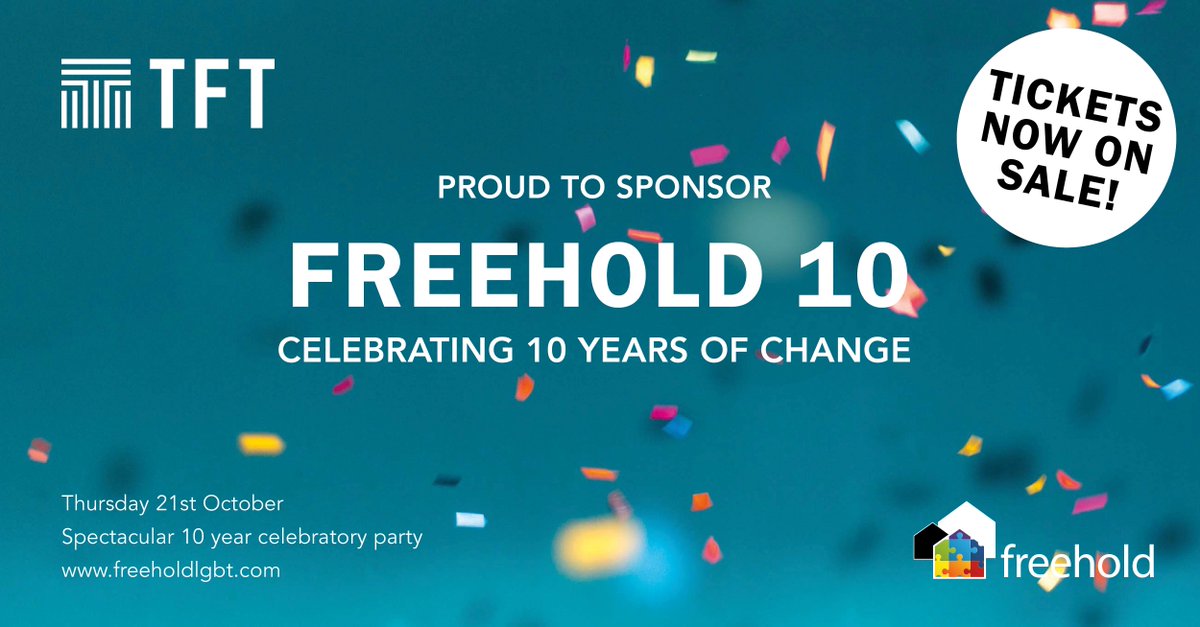 It's been 10 years since <a href="/dmann_tft/">David Mann MBE</a> and <a href="/SaleemFazalTW/">Saleem Fazal MBE</a> formed Freehold as a support network for #LGBTQ professionals in our industry and what a journey it's been! 
Come join us celebrate the big day on October 21st - tickets are available to purchase here: ow.ly/AURZ50God76