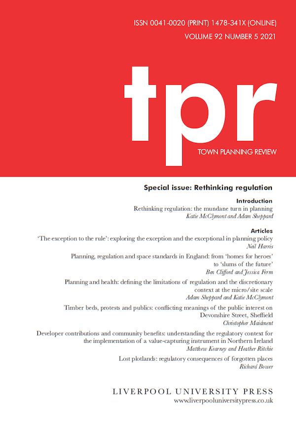 drneilharris's tweet photo. I wrote an article (£) in this special issue of Town Planning Review on exceptions as a distinct from of discretion in planning - exploring when planners are invited to consider exceptions to planning 'rules' and how to evaluate 'exceptional circumstances' https://t.co/UGt91eDO6l https://t.co/dgtN6gyryh