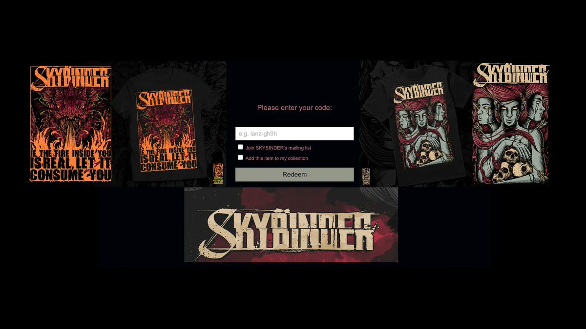 ⚡️With every single T-Shirt purchase you get Trauma and Trial FOR FREE!!!

💡Upon delivery you will be given a special code for you to download via Bandcamp our Full Length Album in high quality!
skybinder.bandcamp.com/yum

Order from our social media or contact us on our website!