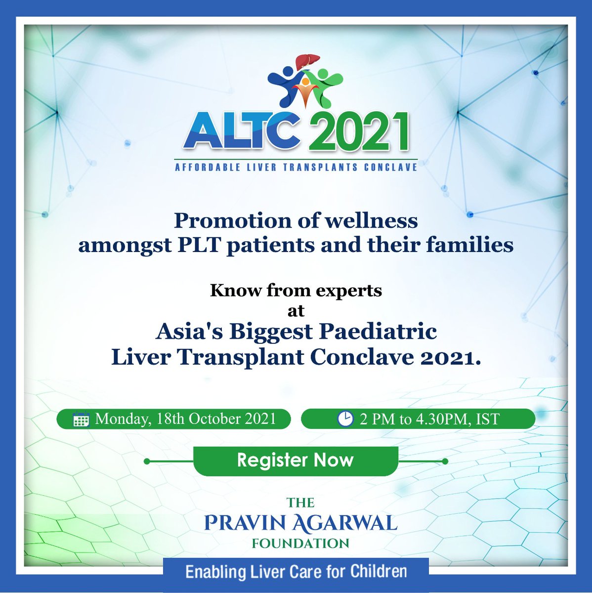 TpafMumbai's tweet image. Discuss on the topic of Promotion of Wellness amongst PLT patients and their families at this year&apos;s Annual Liver Transplants Conclave.

Register for free from the link below- tpaf.in/altc-2021/

#ALTC2021 #AffordableLiverTransplantsConclave2021 #TPAF