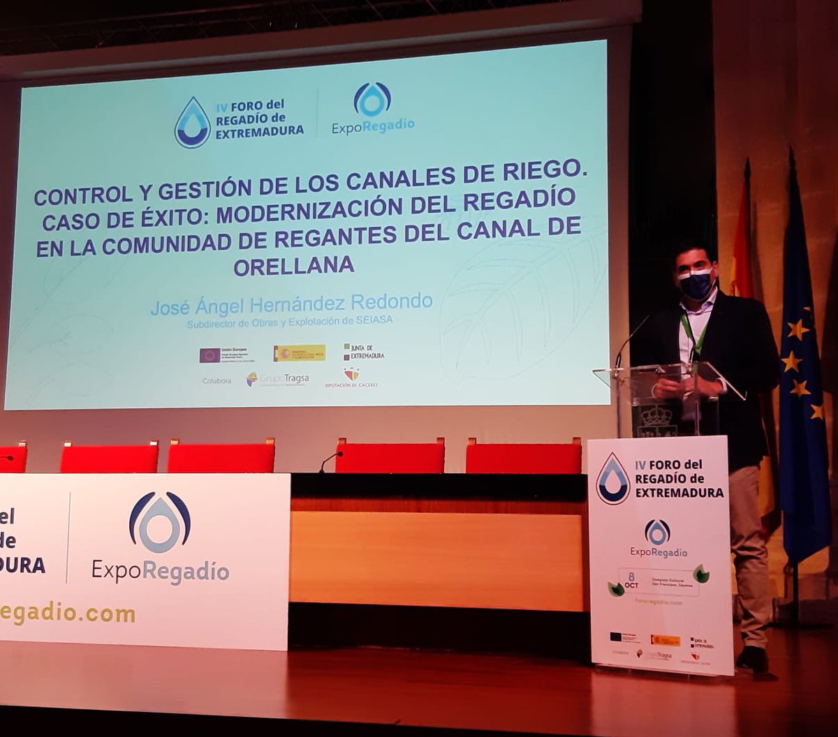 SEIASA_OFICIAL's tweet photo. En #IVFORO de regadios de Extremadura @JoseSEIASA ha expuesto como caso de éxito,los proyectos ejecutados en la @canalorellana para un uso eficiente del agua.
✅
45M€invertidos en #modernizacionderegadios💧 @mapagob
#eficiencia
#Tecnología https://t.co/rw4WzBblxp