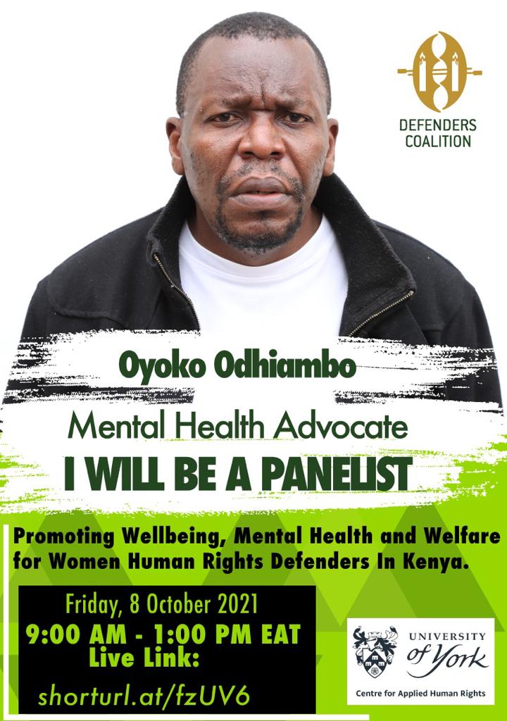 Oyoko Odhiambo: people don't understand that mental illness is an issue that can be managed. #HRDMentalHealth