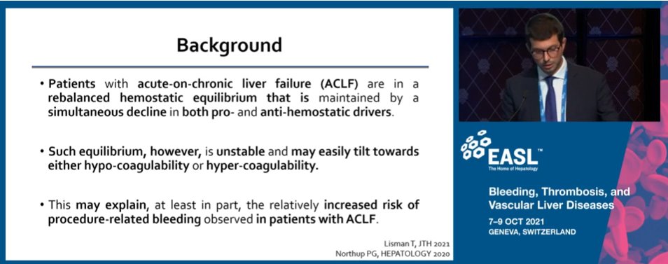 EASLedu's tweet photo. Alberto Zanetto: Coagulopathy is not predictive of bleeding in patients with #ACLF and Acute decompensation 

#EASLmono 
@EASLnews @aelsharkawy75 https://t.co/zUUazjLF1x