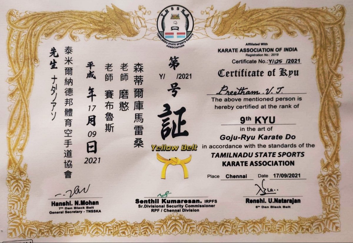 RPF_INDIA's tweet photo. 150 RPF Ladies in Chennai awarded with Yellow Belt in Karate by Tamil Nadu Sports Karate Organisation. #Narishakti of #RPF displayed a spectacular karate show during the event
#FitIndia
#YashoLabhasv
@AshwiniVaishnaw @sanjay_chander @rpfsrmas https://t.co/M2UAxEEOhC
