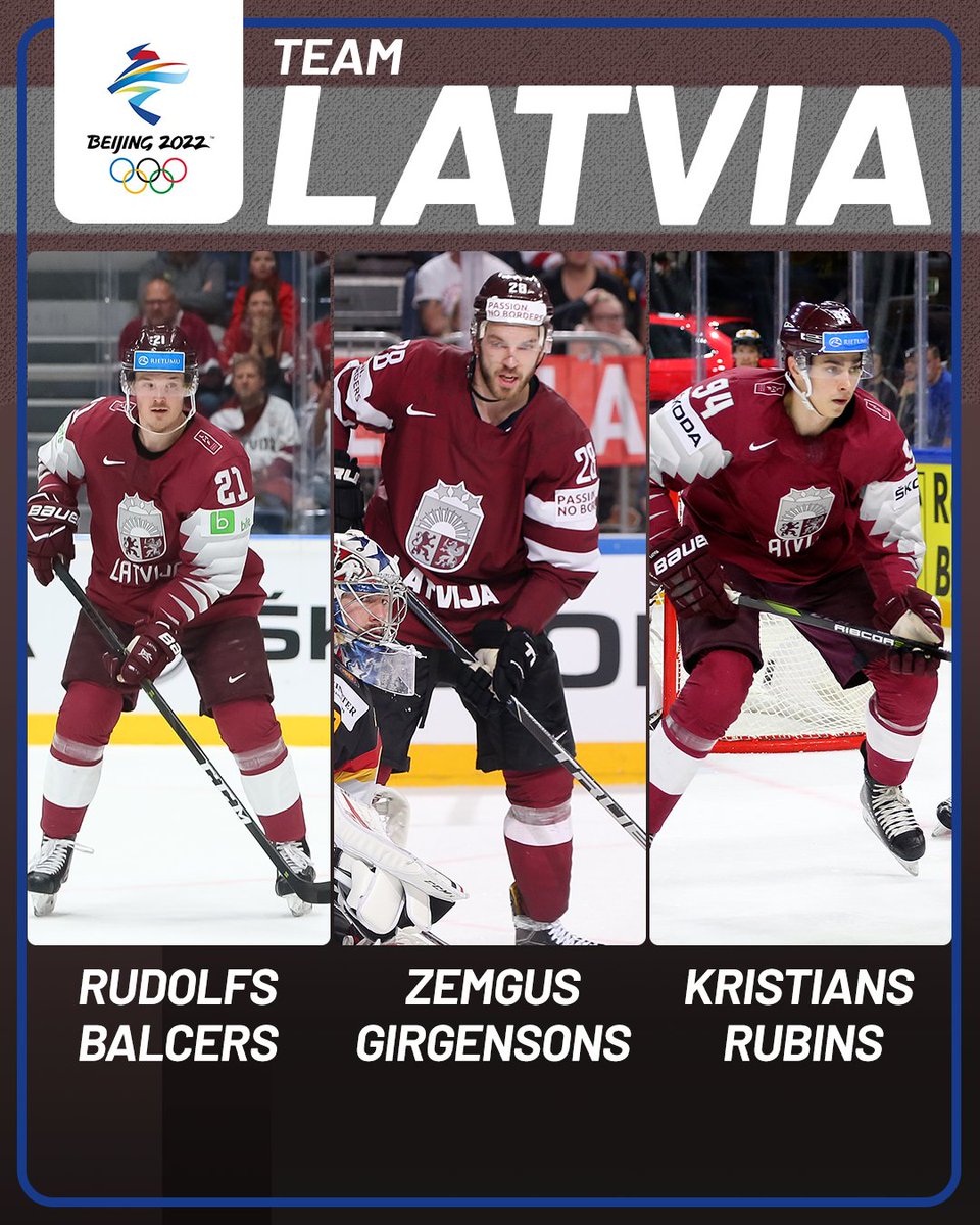 🇱🇻 <a href="/lhf_lv/">LV Hokeja federācija</a>  will be bringing some 🔥 to <a href="/Beijing2022/">Beijing 2022</a> 

<a href="/rudolfsbalcers/">Rūdolfs Balcers</a> 
<a href="/zemgus94/">Zemgus Girgensons</a>
<a href="/rubiinss97/">Kristiāns Rubīns</a> 

More info 👉 iihf.com/en/news/29044/…

<a href="/NHL/">NHL</a> <a href="/SanJoseSharks/">San Jose Sharks</a> <a href="/BuffaloSabres/">Buffalo Sabres</a> <a href="/TorontoMarlies/">Toronto Marlies</a>