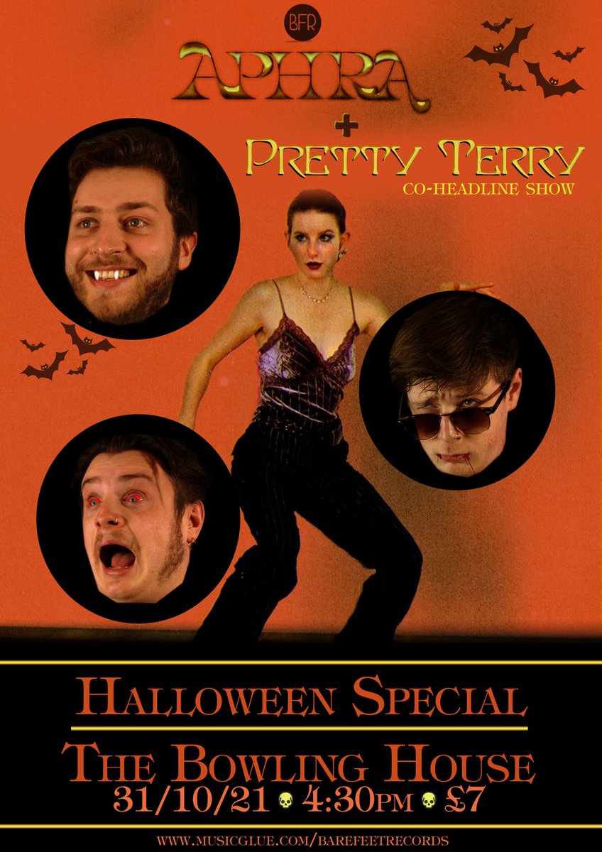 BareFeet Records (@barefeetrecords) on Twitter photo We've got a spooky spectacular at <a href="/thebowlinghouse/">Bowling House</a> this #Halloween
@aphraofficial
@prettyterryband
Doing a double headline show!
Tickets here:
musicglue.com/barefeetrecord… We've got a spooky spectacular at <a href="/thebowlinghouse/">Bowling House</a> this #Halloween
@aphraofficial
@prettyterryband
Doing a double headline show!
Tickets here:
musicglue.com/barefeetrecord…
