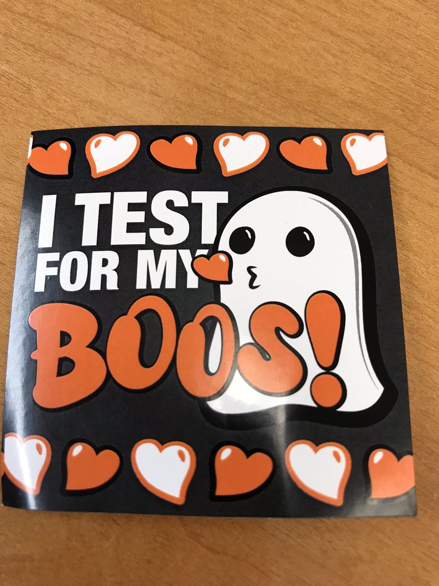 Halloween-themed stickers at testing today! It IS October!