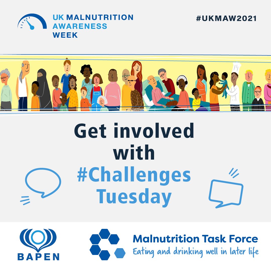 BAPENUK's tweet image. Have you shared your selfie? Tell us about challenges in identifying and managing patients with malnutrition and delivering #nutritionsupport. Make sure you hashtag #ChallengesTuesday so we see your selfies! #UKMAW2021