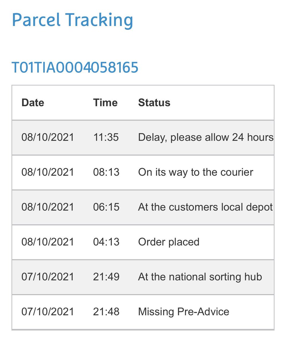 jsutts3016's tweet photo. @Burton_Menswear 

Ordered some clothes yesterday for next day delivery. (Need them for Saturday)

Track: BUK100350629

Can you provide some solutions to help me. 

Says the parcel is delayed by 24 hours, but that’s not “next day delivery”  

What solutions can you provide? https://t.co/owUHPYOxI2
