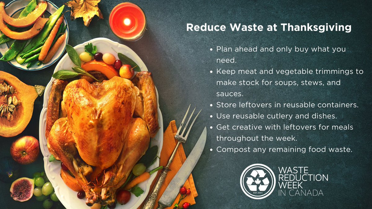 The long weekend is almost here! Planning a #Thanksgiving dinner? Follow our top tips to keep #foodwaste and #plasticwaste to a minimum🍂🍁🦃

#FoodWasteFriday