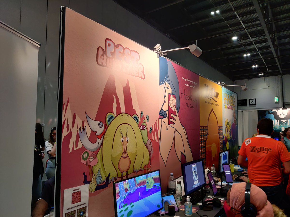 Toadsanime's tweet photo. NFTS Games booth* (@NFTS_Games)

Pretty much everything here is worth checking out - personal highlights are Frame of Mind, Octo-Ninja Hachimaru (@OctoNinjaGame), Pest Whisperer (@PestWhisperer) and Hook Up: The Game (@HookUpTheGame) #EGX2021

(*the school, not *those* NFTs) https://t.co/WEwUXgY0iq