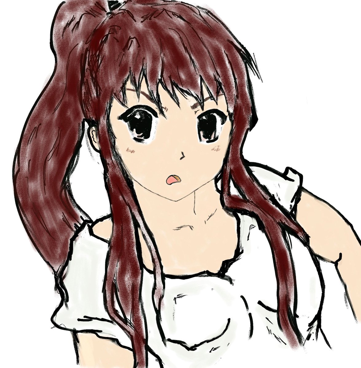 hareyareyokai's tweet photo. I tried drawing using Krita. Haruhi in ponytails. #HaruhiSuzumiya #SOSbrigade #Haruhiism #HaruhiPonyTails #ハルヒ https://t.co/Bu1MLvgyOB