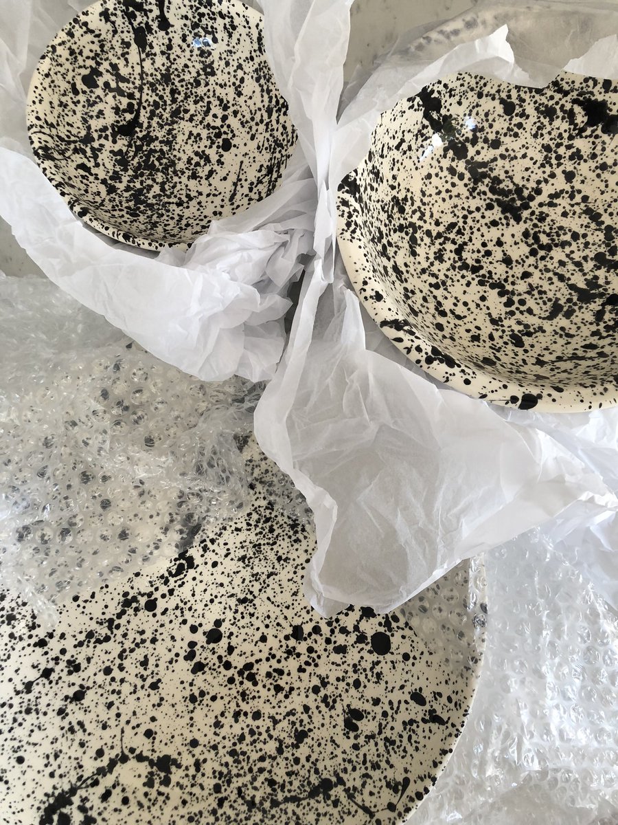 Lots of new autumn stock arriving this week including our exclusive splatter-ware earthenware. Made in Dorset using local clay. They’ll be available on the website next week in 4 sizes. 
studioandstore.com
#madeintheuk #handmade #earthenware #ceramics #shopsmallbusiness