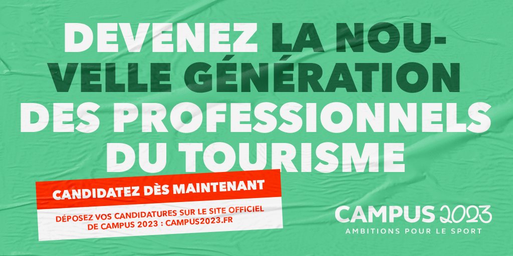 <a href="/Afpa_Formation/">Afpa</a>  va former 400 responsables d’établissement touristique pour Campus 2023 en vue de la promotion de la destination France lors de la Coupe du Monde de rugby 2023.

Informations et candidature ici  👇: campus2023.fr ✔

#rugby #apprentissage #alternance
