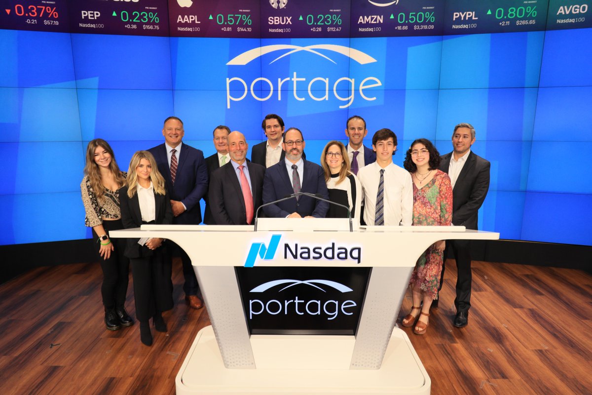 NasdaqExchange's tweet image. 🔔 Today, @PortageBiotech joins us for the @Nasdaq Opening Bell! 

$PRTG is accelerating promising medicines that revolutionize treatment for patients with cancer. We look forward to seeing the continued advancement of their #ImmunoOncology programs.