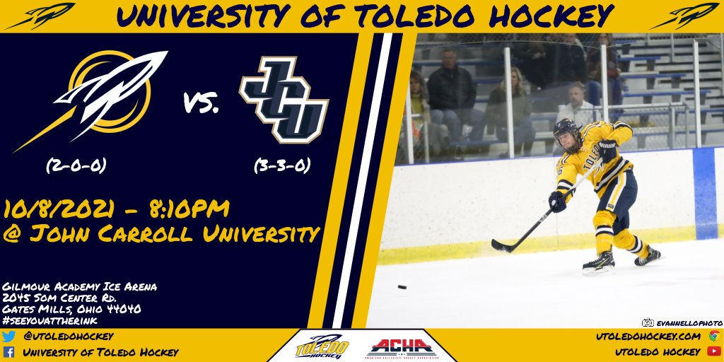 🚀🏒 Game Day 🏒🚀
The Rockets hit the road to take on <a href="/hockeyjcu/">John Carroll Hockey</a> in the first game of the 2 game series!

⏰ 8:10pm
📍 Gilmour Academy Ice Arena
📺 TBD*

* Direct link to the live stream will be posted once available.