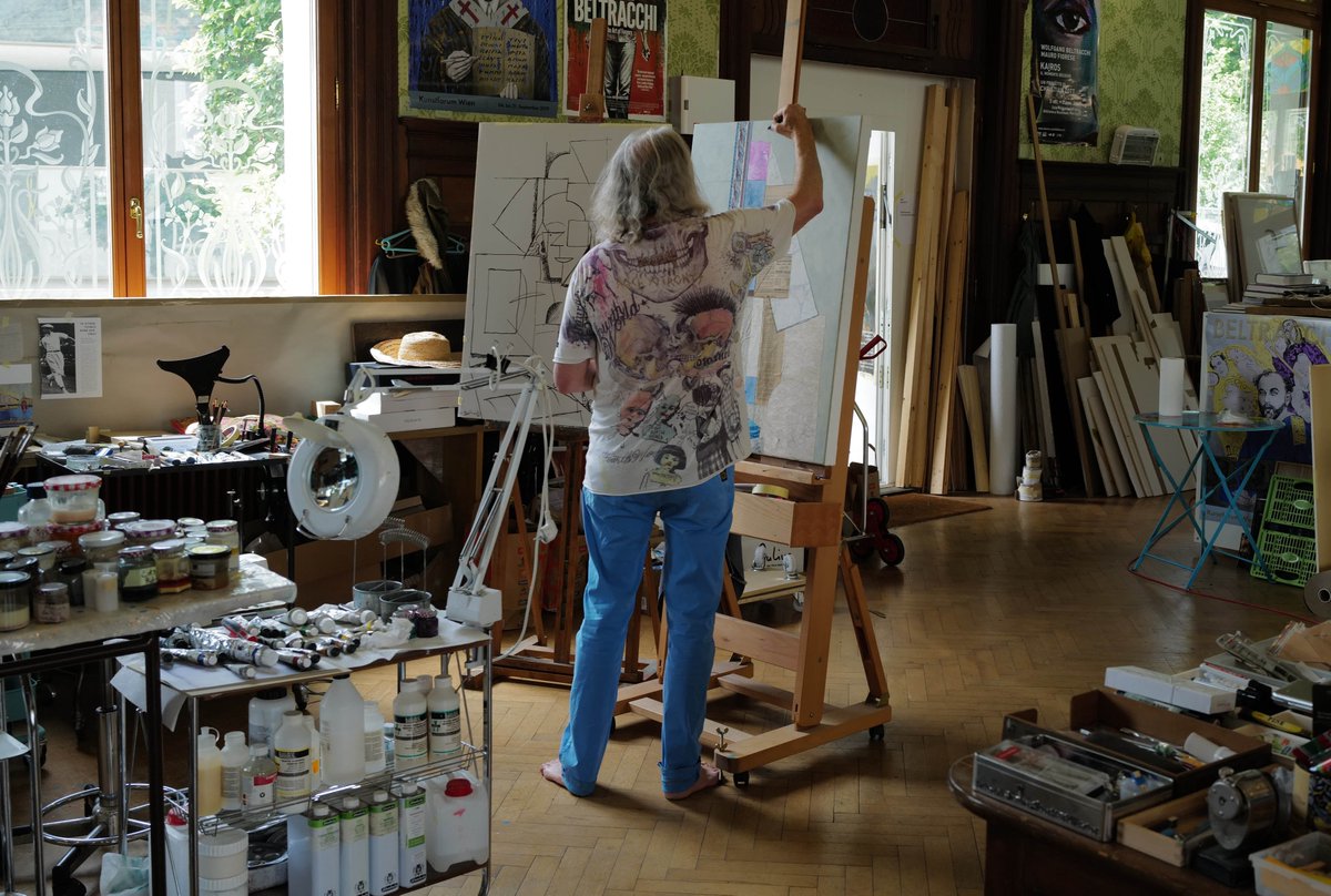 TheGreatsArt's tweet photo. The appreciation for process is heavily underrated. The completed art you see is even more beautiful when you know the effort and skill put into it. Here Beltracchi is in process with Synthetic Cubism pieces for #TheGreats. https://t.co/m0Zc5CWSvo