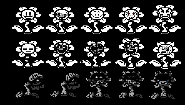 Mog} on X: Tried making my own Flowey sprites! #undertale